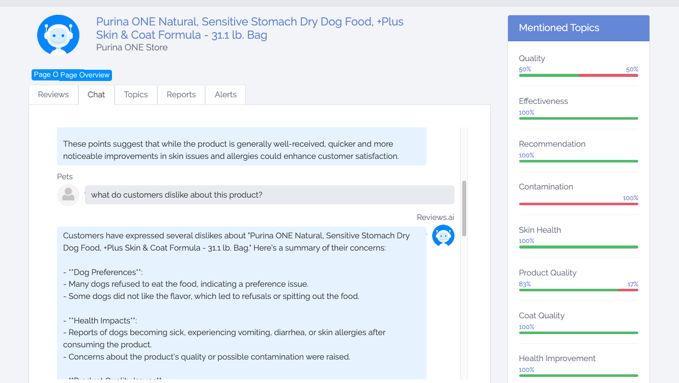 AI Chat & Topic Sentiment